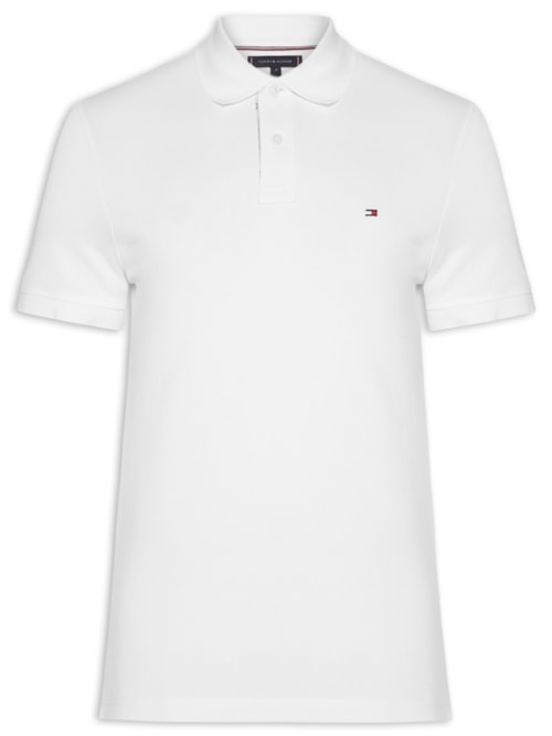 Polo Masculina Regular Fit Em Piquet Placket Interest - Branco Polo Masculina Regular Fit Em Piquet Placket Interest - Branco