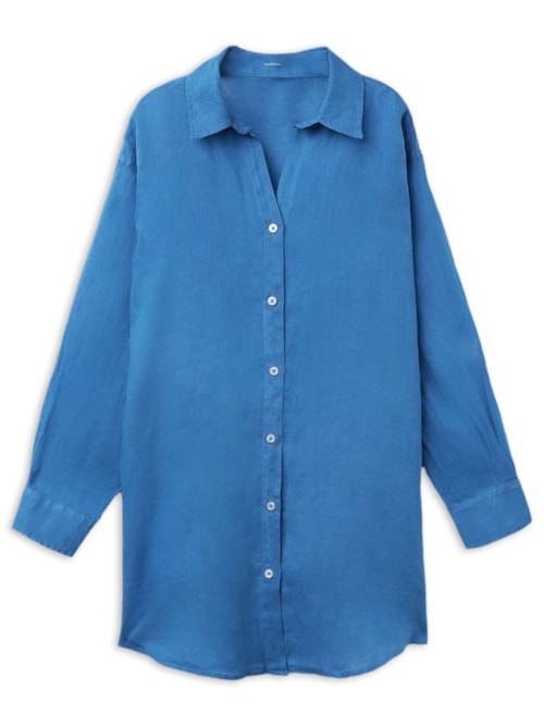 Camisa Em Linho - Azul Camisa Em Linho - Azul