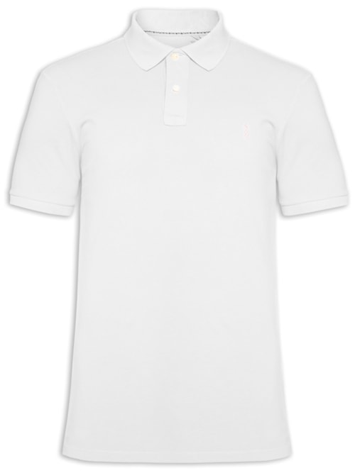Polo Masculina Slim Fit Summer Em Piquet - Branco