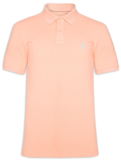 Polo Masculina Slim Fit Summer Em Piquet - Laranja Polo Masculina Slim Fit Summer Em Piquet - Laranja