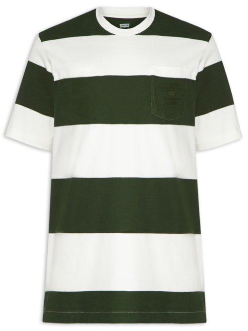 Camiseta Masculina Stepped Hem Half-Sleeve - Verde