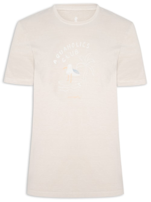 Camiseta Masculina Silkada Aquaholics - Off White Camiseta Masculina Silkada Aquaholics - Off White