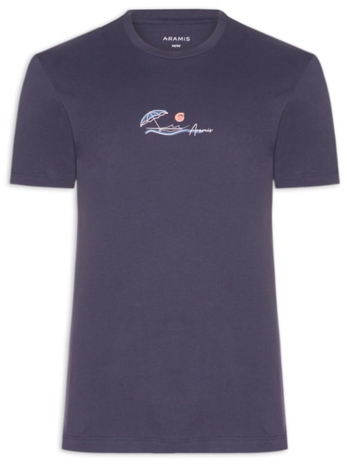 Camiseta Masculina Estampada em Algodão - Azul Camiseta Masculina Estampada em Algodão - Azul