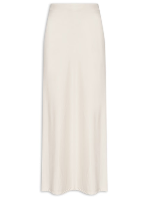 Saia Feminina Longa Evasê - Off White Saia Feminina Longa Evasê - Off White