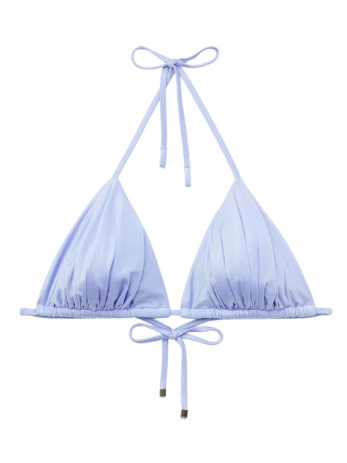 Parte De Cima De Biquíni Cortininha Shiny Satin - Azul Parte De Cima De Biquíni Cortininha Shiny Satin - Azul