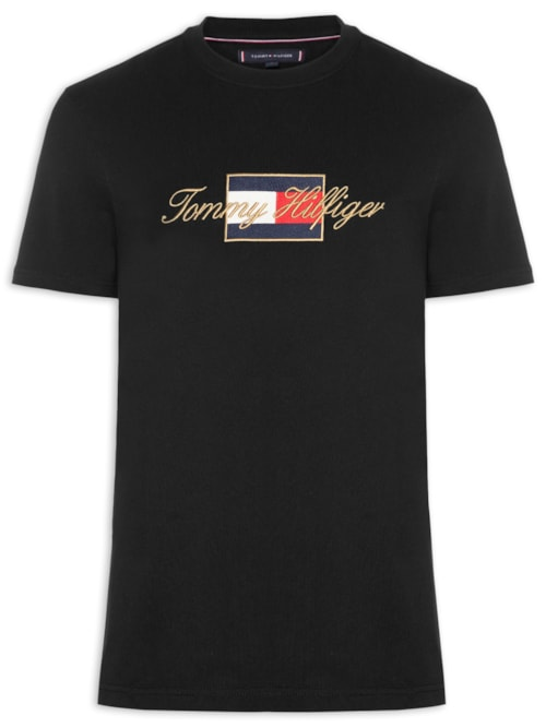 Camiseta Masculina Regular Fit Icon Gold - Preto