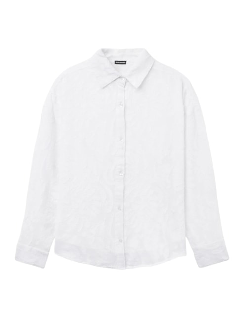 Camisa Curta Jacquard - Branco Camisa Curta Jacquard - Branco