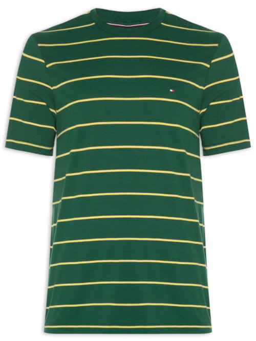Camiseta Masculina Regular Fit Stripe Em - Verde Camiseta Masculina Regular Fit Stripe Em - Verde
