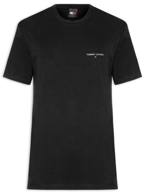 Camiseta Masculina Básica Regular Fit Linear Chest - Preto Camiseta Masculina Básica Regular Fit Linear Chest - Preto