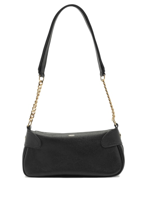 Bolsa Feminina Tiracolo Couro Média Corrente - Preto