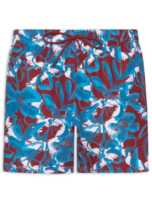Short Beachwear Masculino Piranha - Vermelho