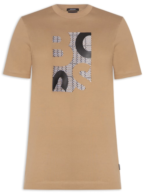 Camiseta Masculina Manga Curta H-Thompson - Bege Camiseta Masculina Manga Curta H-Thompson - Bege