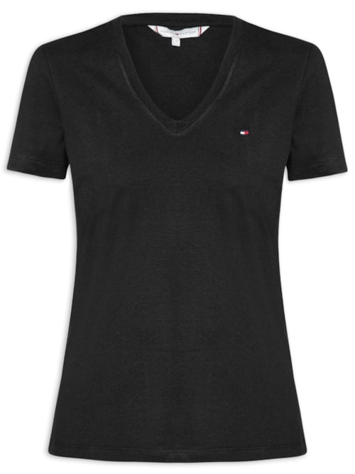 Camiseta Feminina Heritage V Neck Tee - Preto Camiseta Feminina Heritage V Neck Tee - Preto