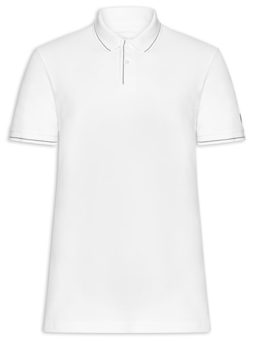 Polo Masculina Em Algodão - Branco