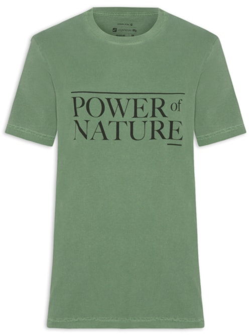 Camiseta Masculina Manga Curta Gola Careca Stone Power Of Nature - Verde