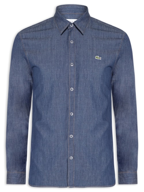 Camisa Masculina Denim Regular Fit - Azul