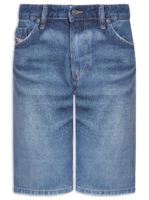 Bermuda Jeans Masculina Calzoncini Slim - Azul