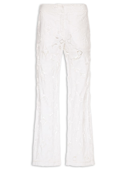 Calça Feminina Alfaiataria Renda - Branco
