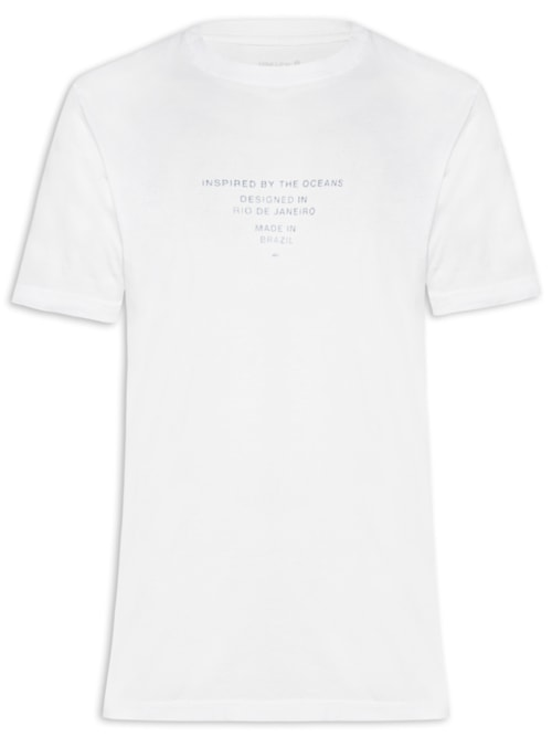 Camiseta Masculina Manga Curta Gola Careca Stone Imaginary Places - Branco Camiseta Masculina Manga Curta Gola Careca Stone Imaginary Places - Branco