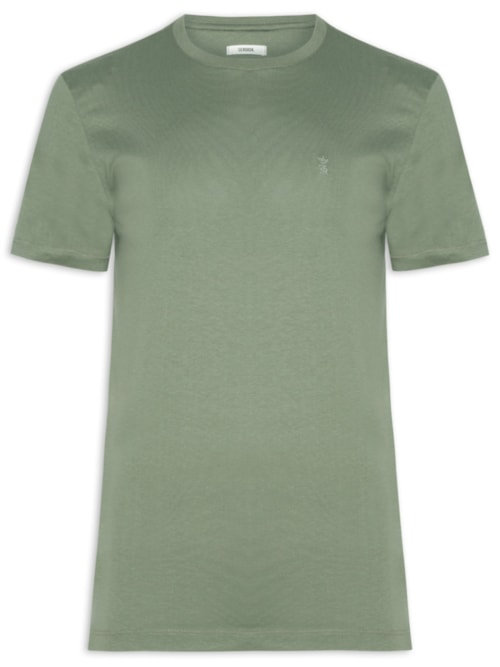 Camiseta Masculina Gola Careca Em Algodão Pima - Verde Camiseta Masculina Gola Careca Em Algodão Pima - Verde