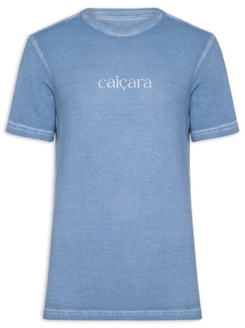 Camiseta Masculina Manga Curta Gola Careca Double Caiçara Watercolor - Azul
