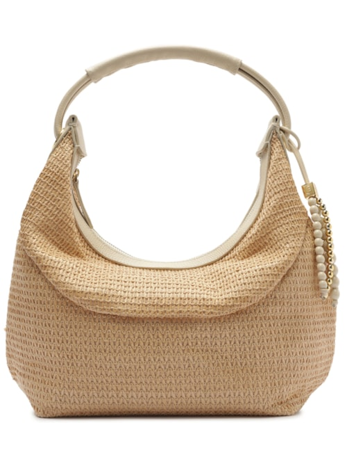 Bolsa Feminina Tiracolo Couro Média Dobrável - Bege