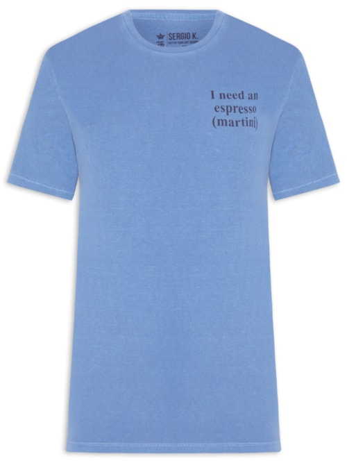 Camiseta Masculina Estampada Espresso Martini - Azul Camiseta Masculina Estampada Espresso Martini - Azul