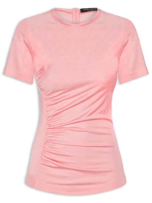 Blusa Feminina Malha Franzido Lateral - Rosa Blusa Feminina Malha Franzido Lateral - Rosa