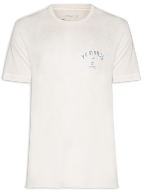 Camiseta Masculina Retro Yemanja Light Linen - Branco Camiseta Masculina Retro Yemanja Light Linen - Branco