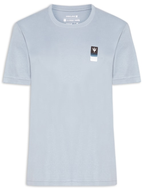 Camiseta Masculina Manga Curta Tridente Degradê - Azul