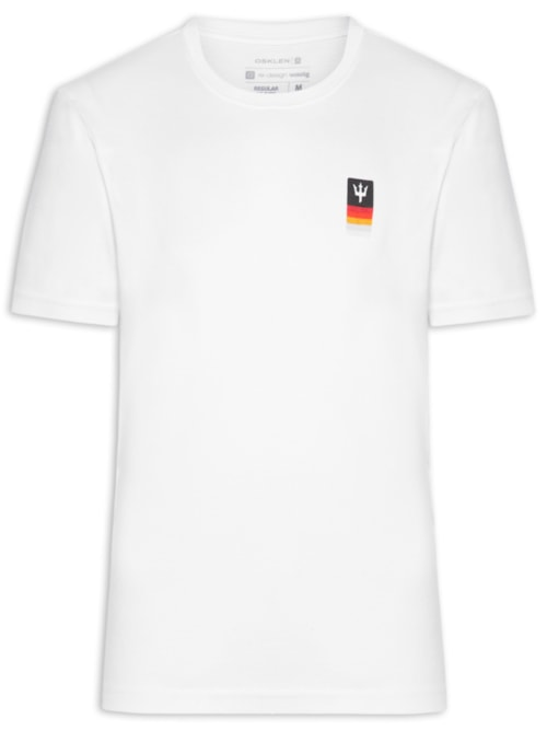 Camiseta Masculina Manga Curta Tridente Degradê - Branco Camiseta Masculina Manga Curta Tridente Degradê - Branco