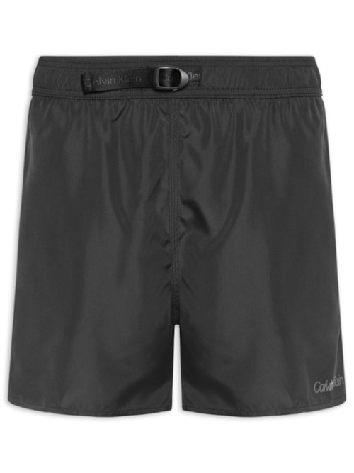 Short Masculino De Praia Com Cós Ajustável - Preto