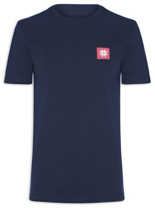 Camiseta Masculina Manga Curta Gola Careca Vintage Snow Icon - Azul