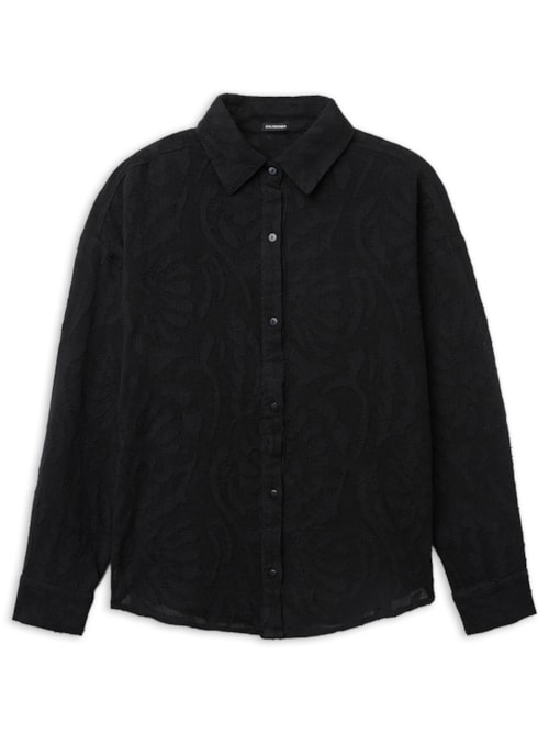 Camisa Curta Jacquard - Preto Camisa Curta Jacquard - Preto