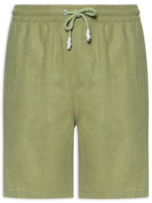 Bermuda Masculina Relax Linho - Verde
