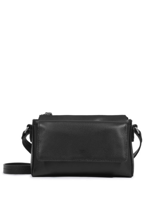 Bolsa Feminina Tiracolo Liah Couro - Preto Bolsa Feminina Tiracolo Liah Couro - Preto