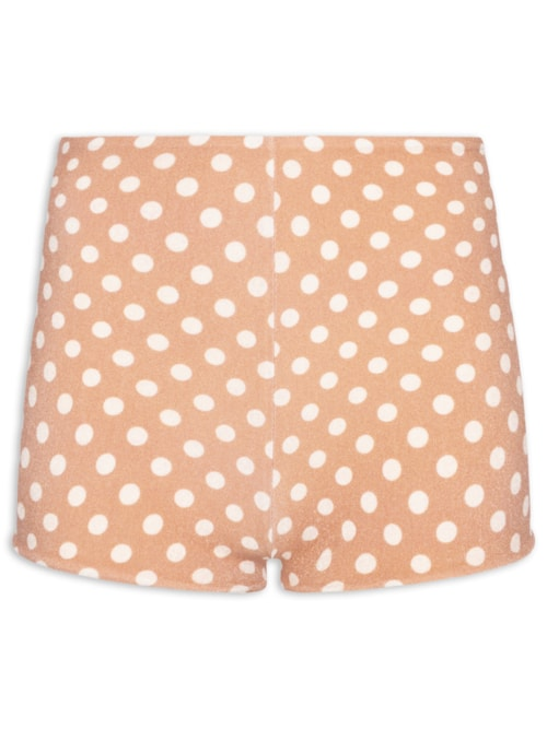 Short Feminino Marcela Estampa Poá - Marrom