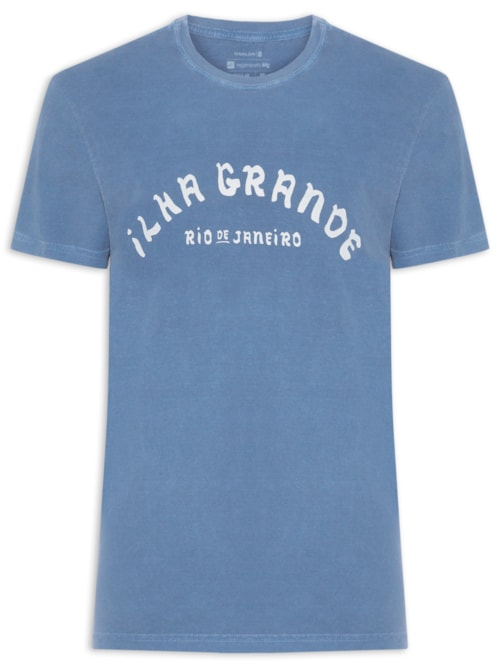 Camiseta Masculina Stone Souvenir Manga Curta - Azul