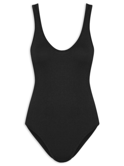 Body Comfy Sem Costura Decote U - Preto