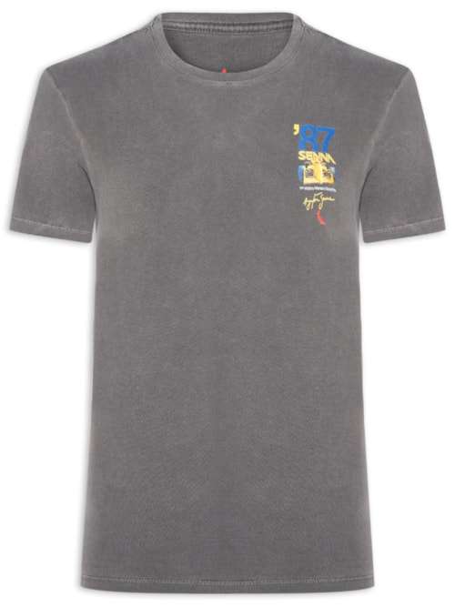 Camiseta Masculina Estampada Senna Monaco 87 - Preto