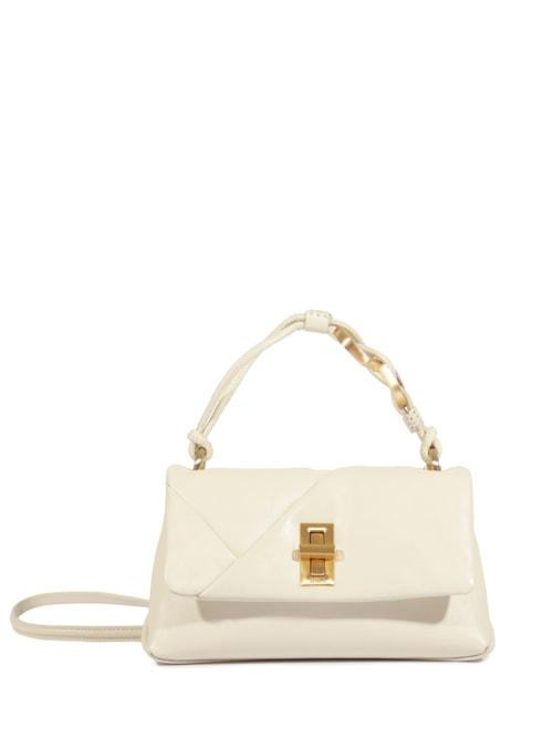 Bolsa Feminina Tiracolo Pequena Couro - Branco Bolsa Feminina Tiracolo Pequena Couro - Branco