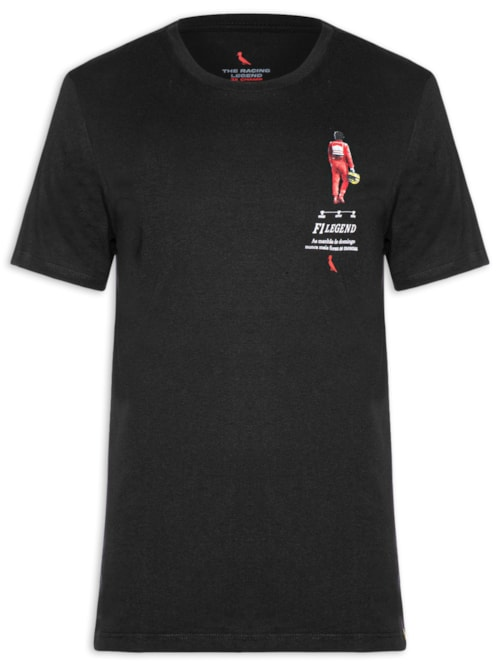 Camiseta Masculina Estampada F1 Legend Senna - Preto
