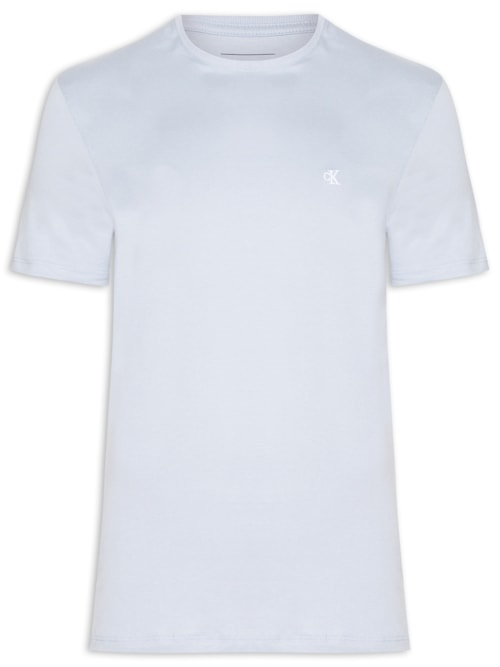 Camiseta Masculina Logo Serif Font - Azul Camiseta Masculina Logo Serif Font - Azul