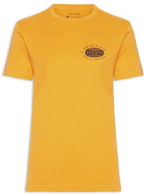 Camiseta Masculina Manga Curta Gola Careca Surginf Globe Over - Amarelo