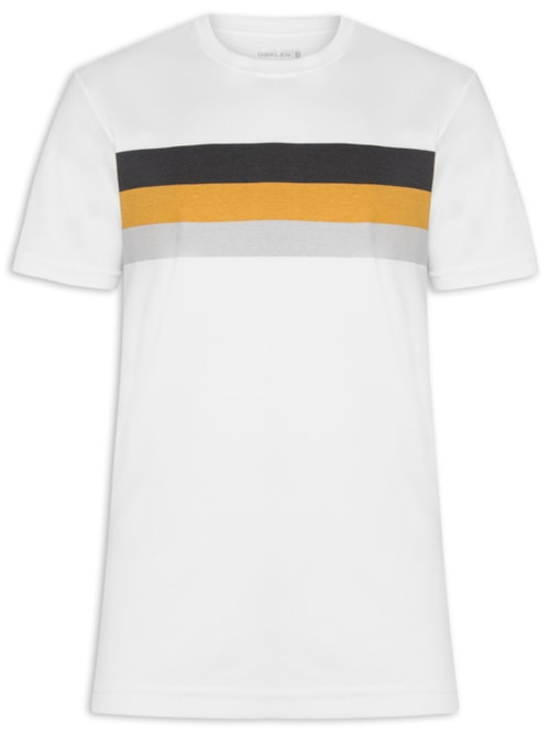 Camiseta Masculina Big Shirt Listrado - Branco Camiseta Masculina Big Shirt Listrado - Branco
