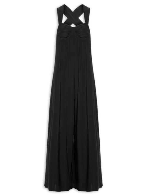 Macacão Feminino Amplo Bojo Jersey - Preto