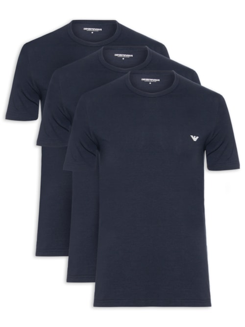 Kit De Camiseta Masculina 2 Peças Mc Parte Alta - Azul Kit De Camiseta Masculina 2 Peças Mc Parte Alta - Azul