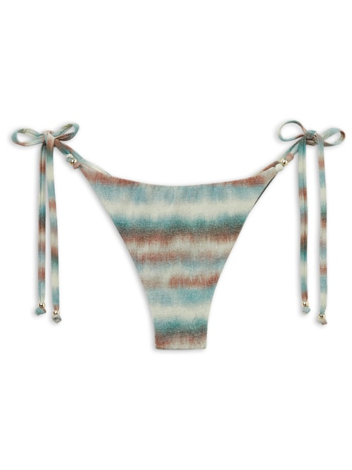 Calcinha De Biquíni Brasileira Com Amarração Glittery Tie-Dye - Azul Calcinha De Biquíni Brasileira Com Amarração Glittery Tie-Dye - Azul