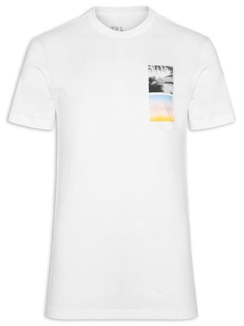 Camiseta Masculina Manga Curta Photos Nature - Branco Camiseta Masculina Manga Curta Photos Nature - Branco