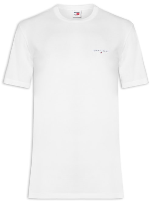 Camiseta Masculina Básica Regular Fit Linear Chest Em Algodão - Branco Camiseta Masculina Básica Regular Fit Linear Chest Em Algodão - Branco